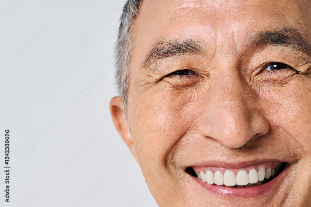 Obraz premium 私服姿のシニア男性の笑顔のポートレート