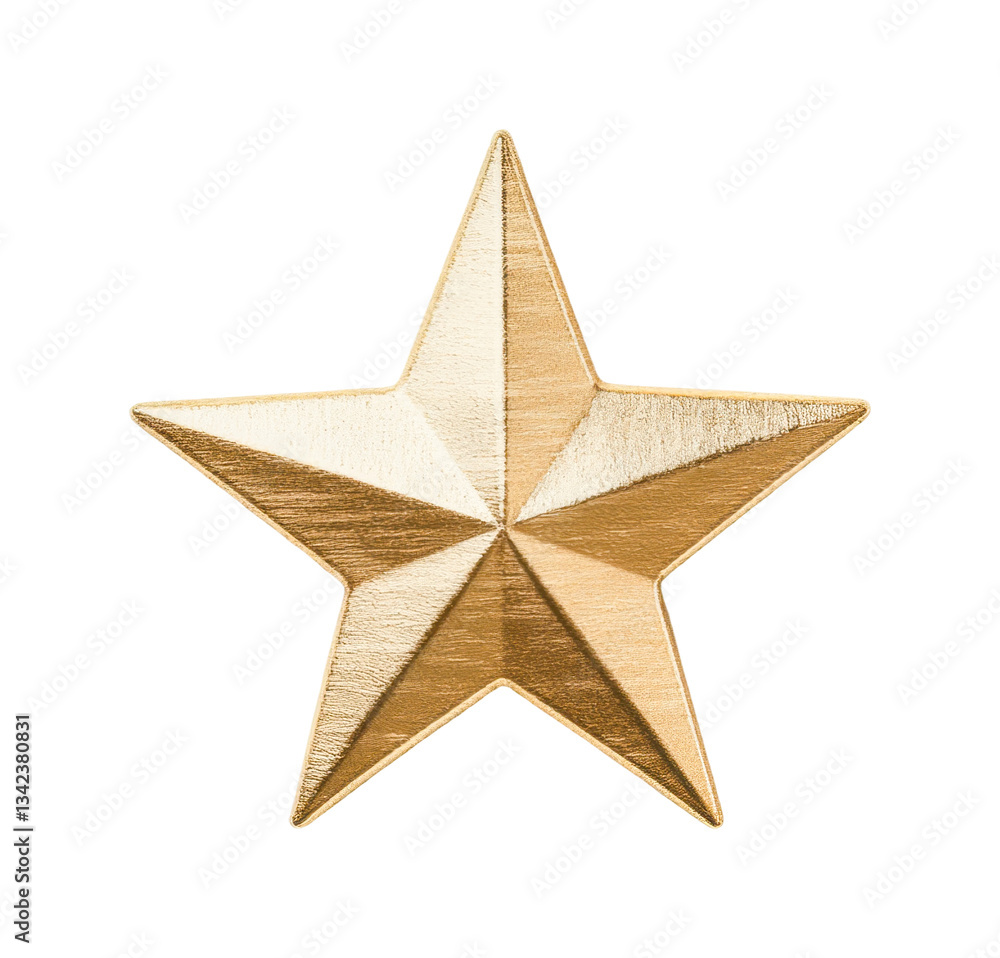 Gold textured five-pointed star on black background, cut out Gold textured five-pointed star on black background, cut out