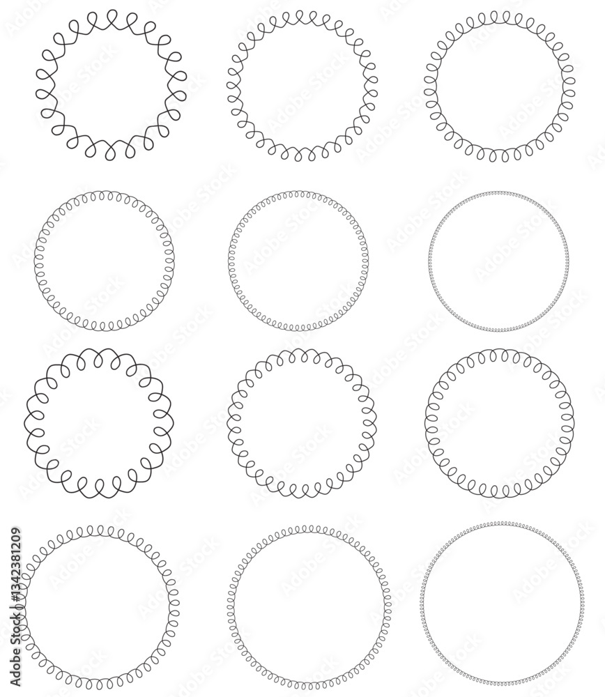 Whimsical Doodle Frames, Loopy Circle Borders Hand Drawn for Wedding Invites, Invitations, Greeting Cards, Christmas Cards, Scrapbooking, Paper Crafts. Black Vector Border Collection Set Whimsical Doodle Frames, Loopy Circle Borders Hand Drawn for Wedding Invites, Invitations, Greeting Cards, Christmas Cards, Scrapbooking, Paper Crafts. Black Vector Border Collection Set