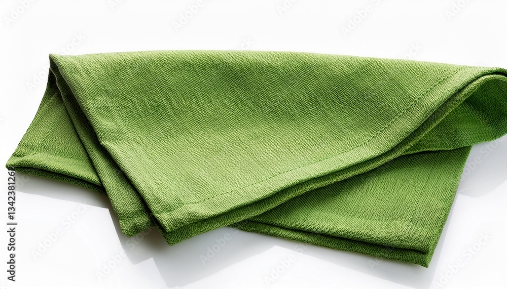 green textile napkin isolated on white background green textile napkin isolated on white background