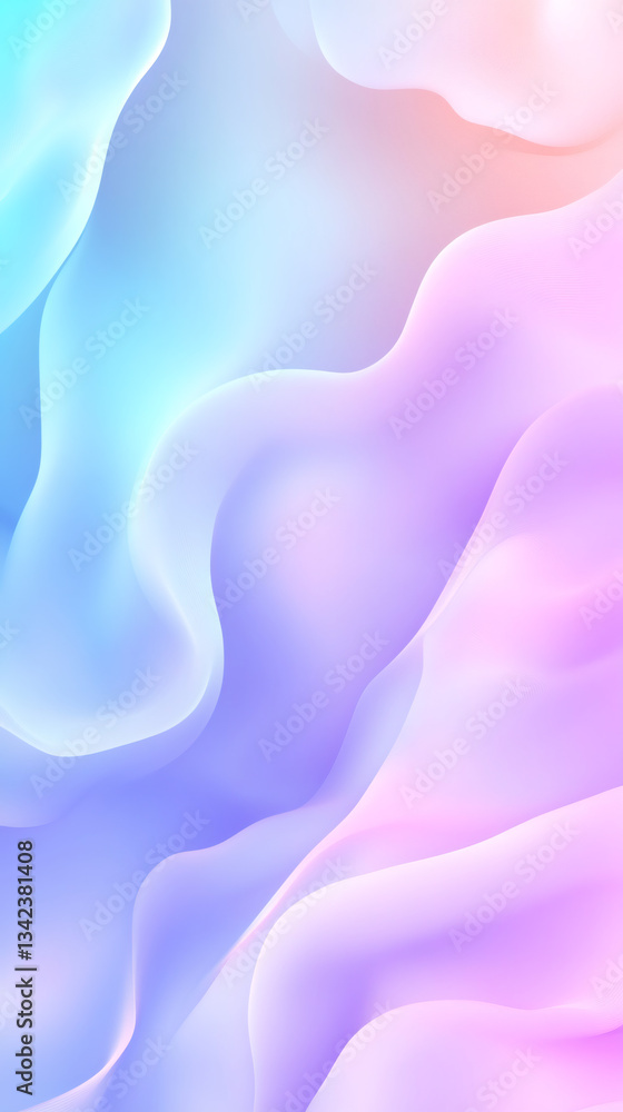 Obraz premium Soft shapes are created by flowing pastel colors in this abstract background, perfect for websites, presentations, or any design project