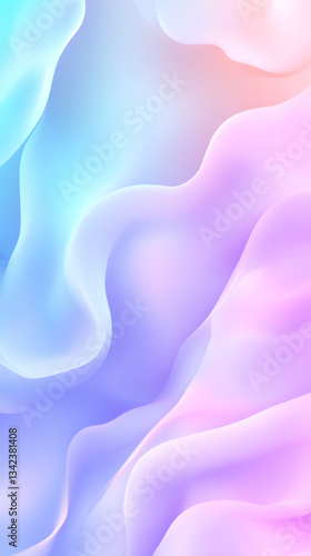 Soft shapes are created by flowing pastel colors in this abstract background, perfect for websites, presentations, or any design project