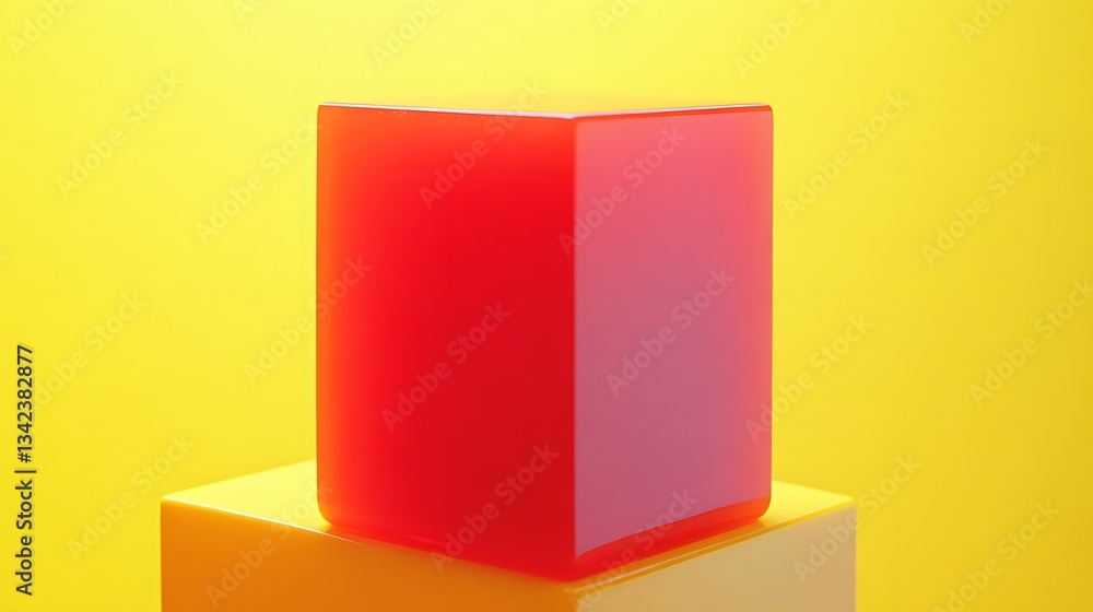 Abstract Red and Yellow Geometric Cubes Minimalist 3D Render Abstract Red and Yellow Geometric Cubes Minimalist 3D Render