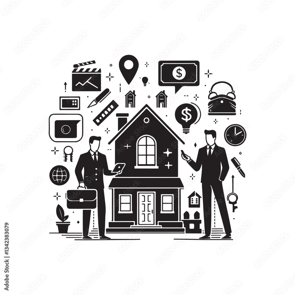 Naklejka premium Real Estate Agent Vector (6).eps