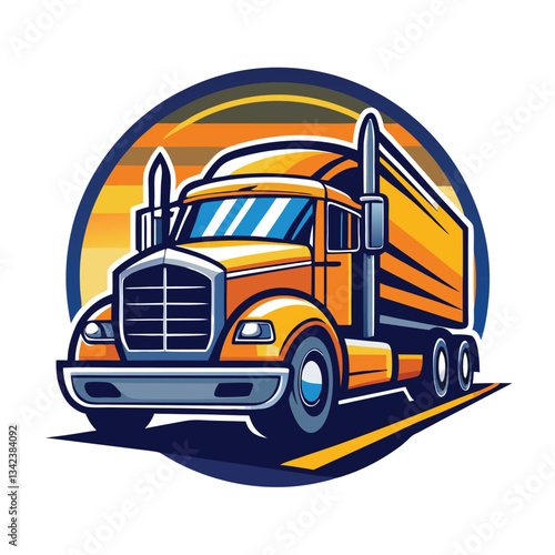 Illustrative Logo of a Large Delivery or Hauling Truck
