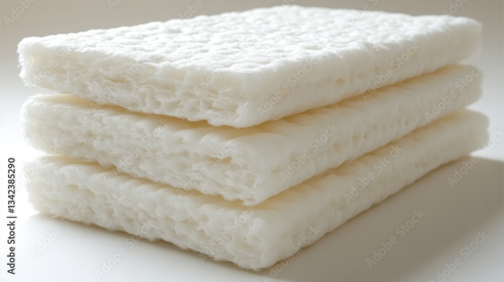 Fototapeta premium Stack of white, textured, rectangular food items