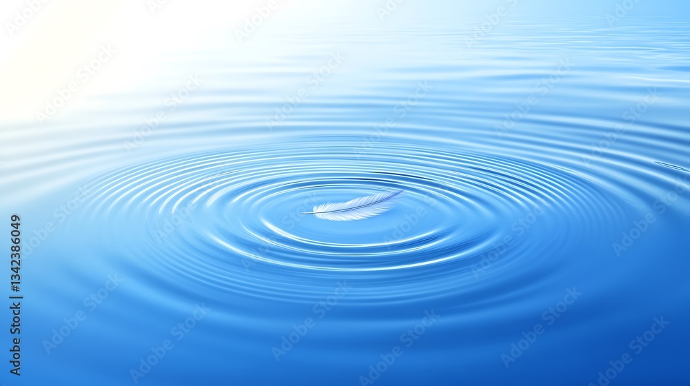 Serene Feather on Still Water: A Tranquil Image Serene Feather on Still Water: A Tranquil Image