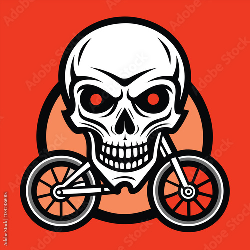 Vector Illustration of a Skater Skull Logo for Extreme Sports