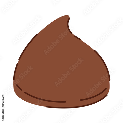 Chocolate kiss shaped candy illustration design. Vector