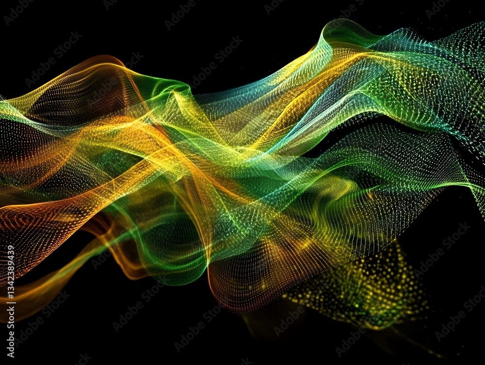 Fototapeta premium Abstract flowing lines with colorful digital waves