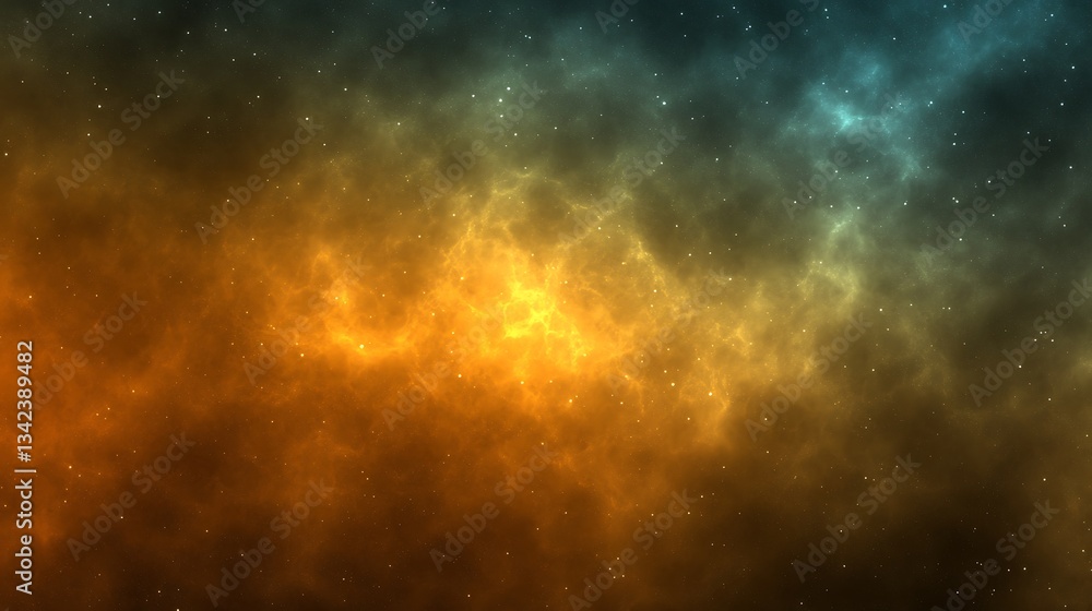 Fototapeta premium Nebula of orange and blue tones in space
