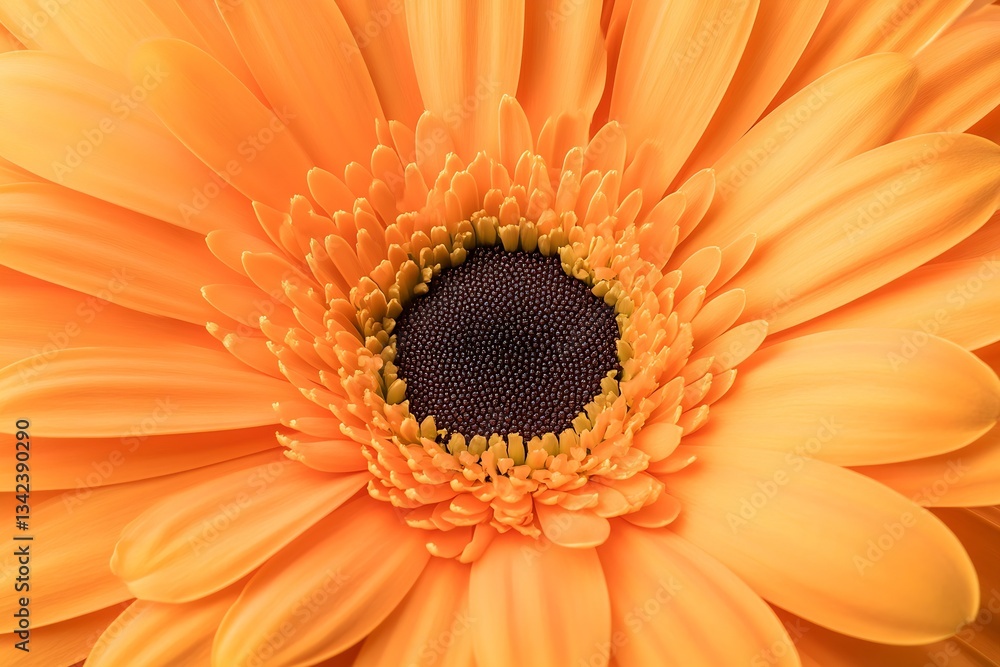 Stunning close up view of a vibrant orange gerbera daisy flower showcasing intricate petal details : Generative AI Stunning close up view of a vibrant orange gerbera daisy flower showcasing intricate petal details : Generative AI