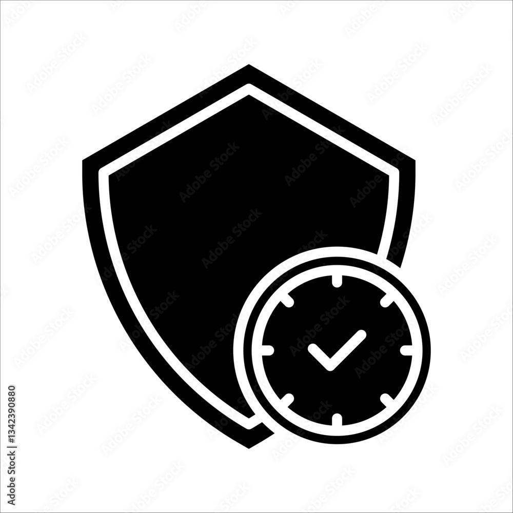 Long term protection Icon. Symbol isolated white background. vector illustration. color editable. Long term protection Icon. Symbol isolated white background. vector illustration. color editable.