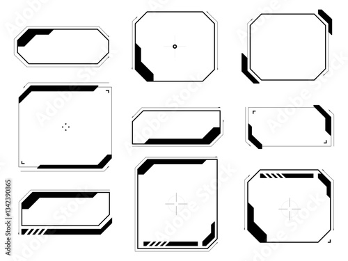 Futuristic Tech Frame Set – HUD Interface Borders