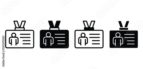 Visitor Identification Card Icons Set Vector Design Illustration