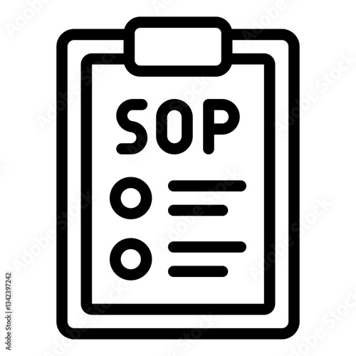 SOP outline icon for standard operating procedures in business