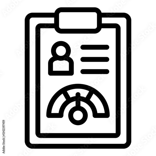 KPI outline icon representing key performance indicators in business