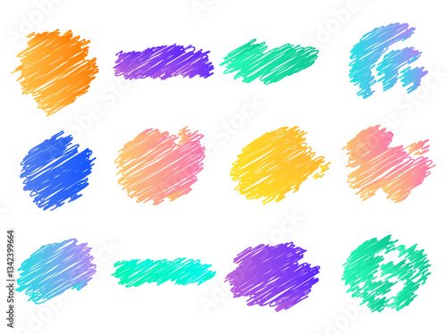 Gradient Scribble Abstract Shape Set