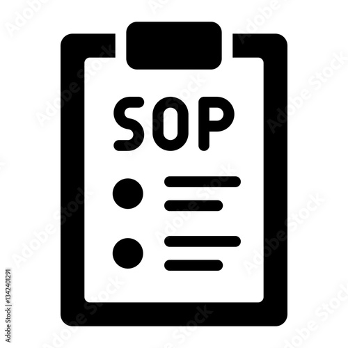 SOP glyph icon for standard operating procedures in business