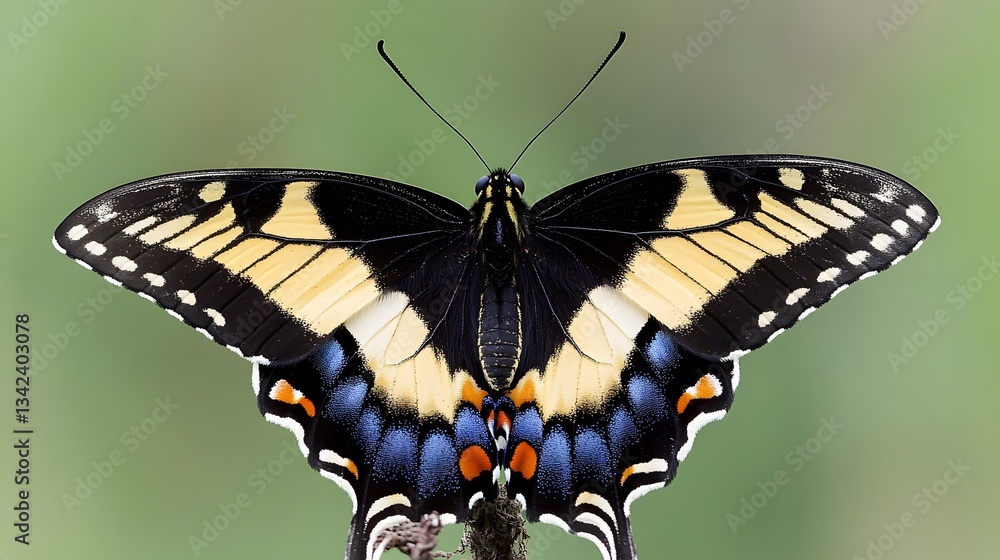 Fototapeta premium Stunning Closeup of a Black Swallowtail Butterfly
