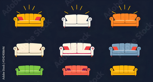 sofa icon set