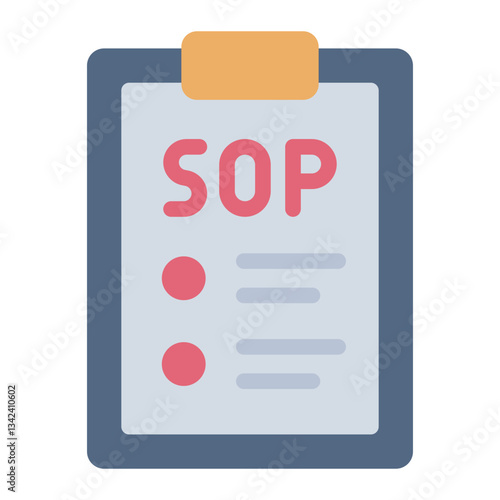 SOP flat icon for standard operating procedures in business