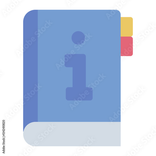 Information book flat icon for learning and business knowledge