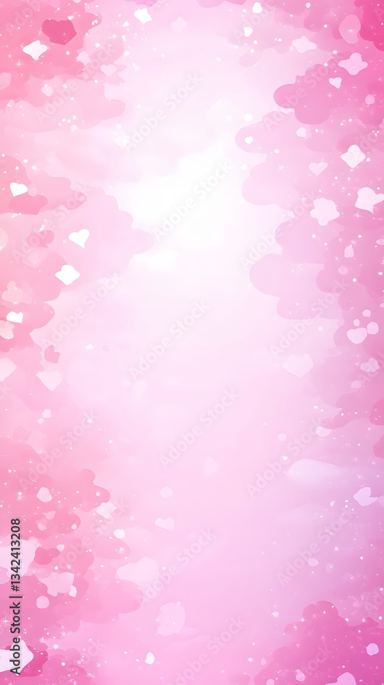 Pink Watercolor Heart Background Valentines Day Pink Watercolor Heart Background Valentines Day