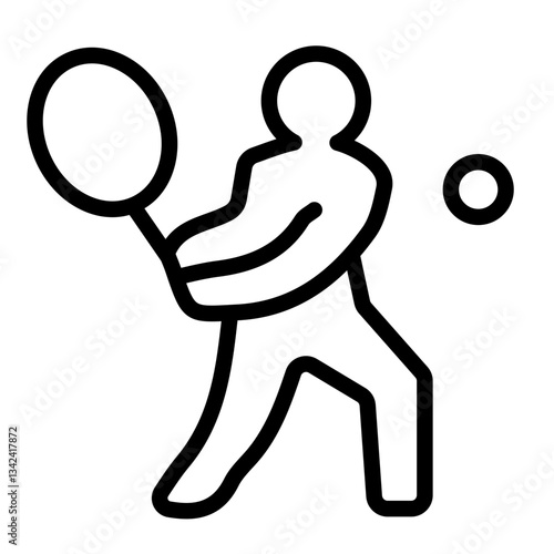Tennis Spin Shot Line Icon
