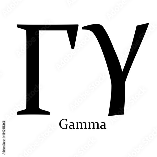 Tableau sur toile Gamma Greek alphabet symbol Beta on a Transparent Background