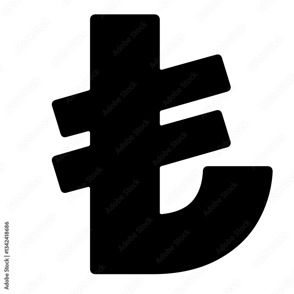 Obraz premium Turkish Lira currency symbol on a Transparent Background