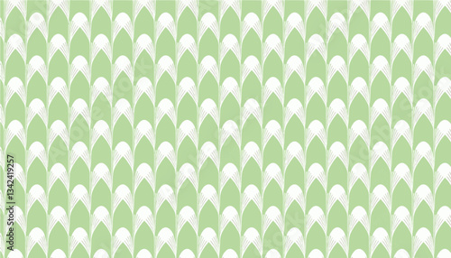 seamless vector unusual light green wave pattern as scales for fabric