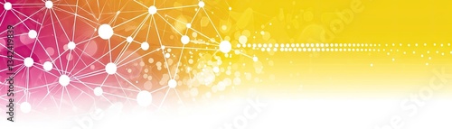 Network Nodes and Connection on Color Gradient, For Technology Backdrop