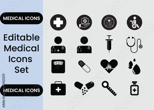 Disability line editable icon set. Vector illustration in modern thin line style of handicap related icons: features of physical and mental development, assistive devices, inclusivity, and more
