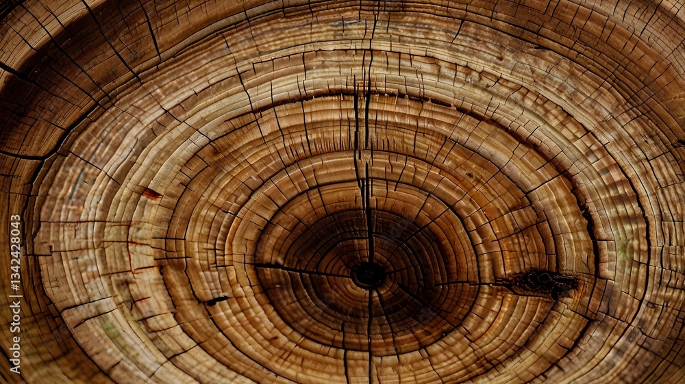 Naklejka premium Close-up of tree rings with a natural, repetitive rhythm