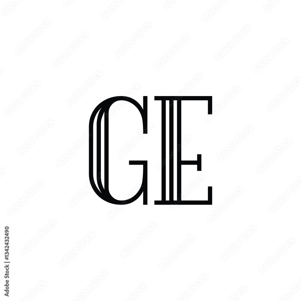 GE monogram logo design letter text name symbol monochrome logotype alphabet character simple logo GE monogram logo design letter text name symbol monochrome logotype alphabet character simple logo