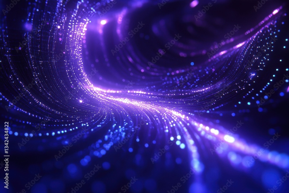 Fototapeta premium Abstract image of glowing particles creating a tunnel effect