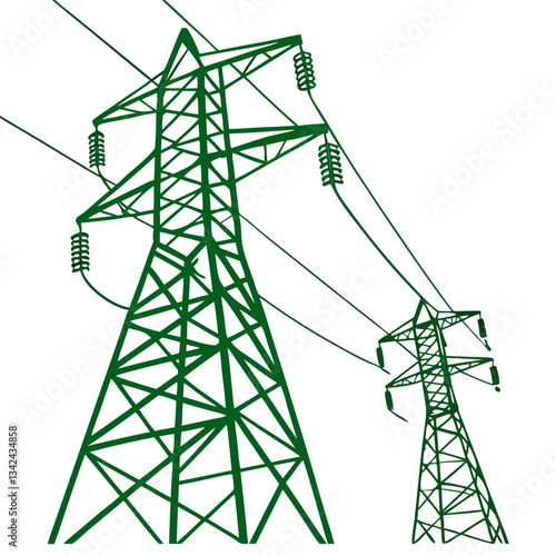 Green Electricity Vector Illustration with Renewable Energy Sources