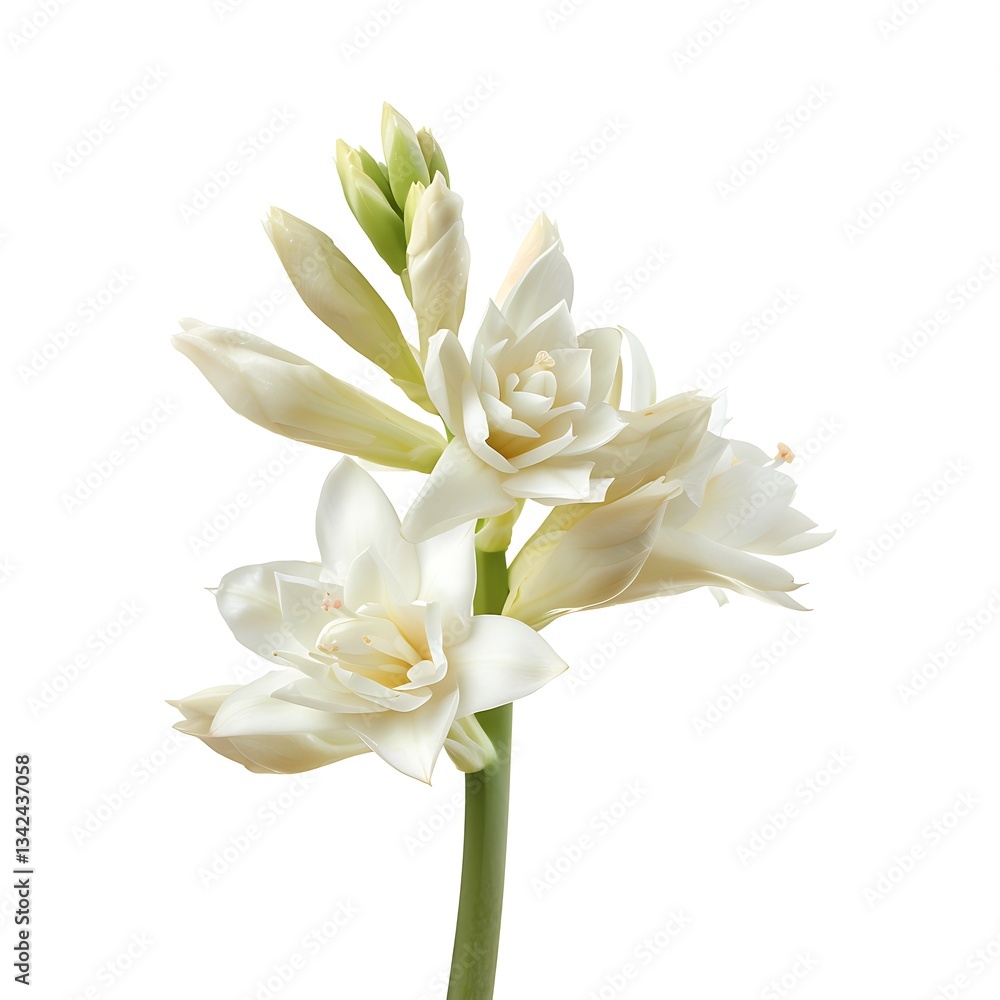 Fototapeta premium Tuberose Flower isolated on white background.close up.