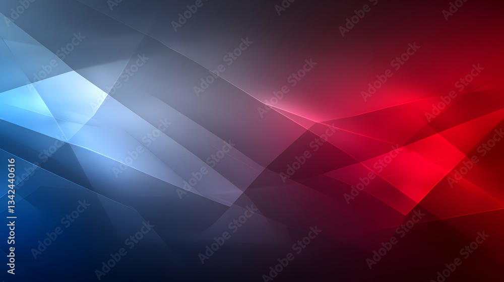 Fototapeta premium Abstract red and blue geometric background.