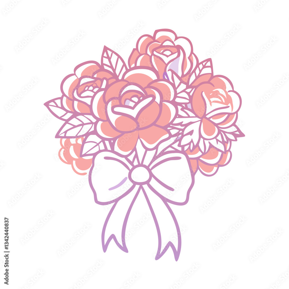 custom made wallpaper toronto digitalElegant corsage icon with roses, floral decoration concept
