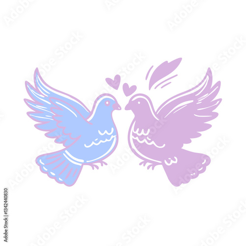Dove icon expressing love in a romantic setting, peace symbol concept