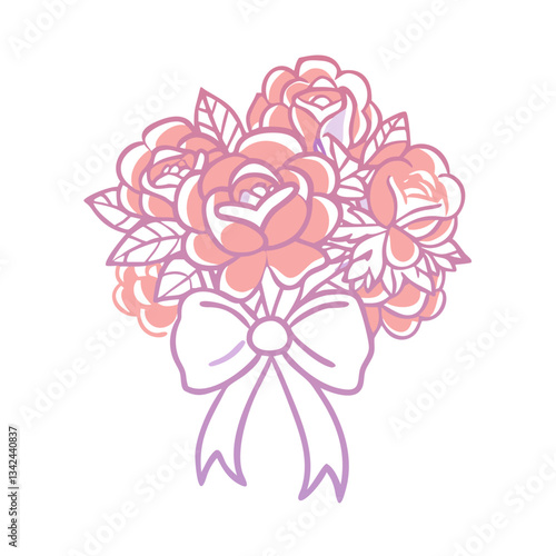 Wallpaper Mural Elegant corsage icon with roses, floral decoration concept Torontodigital.ca