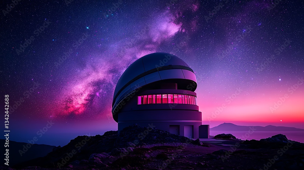 Observatory at Night Under Milky Way Observatory at Night Under Milky Way