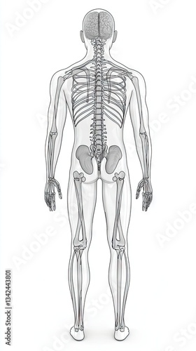 Human Skeletal System Anatomy Illustration