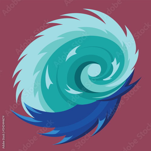 Captivating Hurricane Illustration Depicted on Vibrant Background