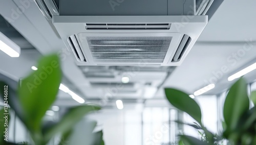 Modern Office Air Conditioning System with Greenery