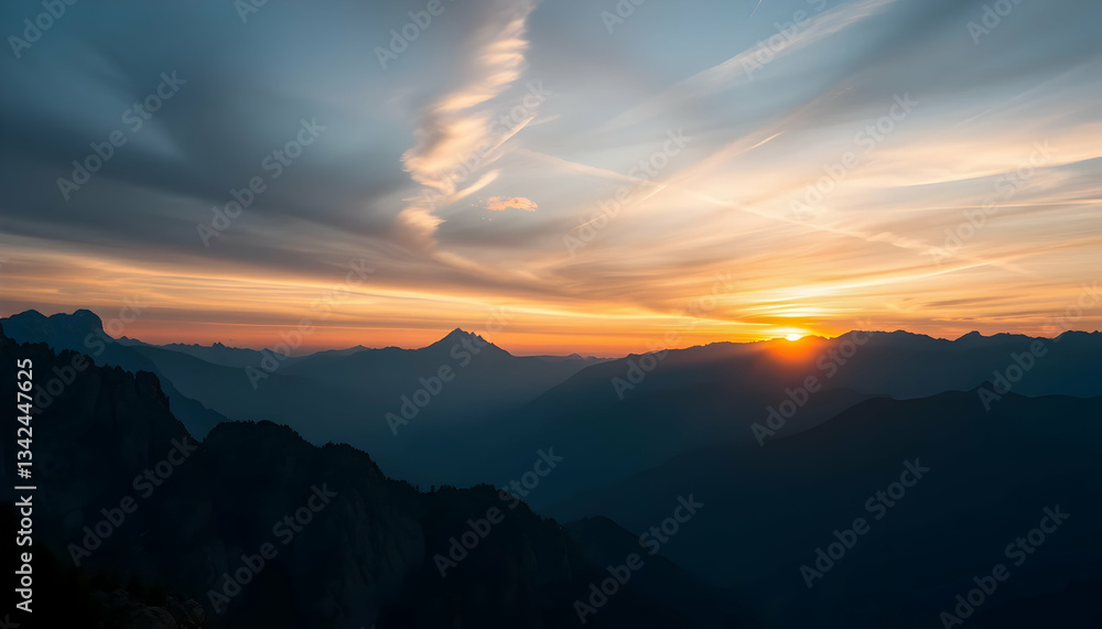 Majestic Sunrise Over Mountain Peaks Golden Hour Nature Landscape Photography Majestic Sunrise Over Mountain Peaks Golden Hour Nature Landscape Photography