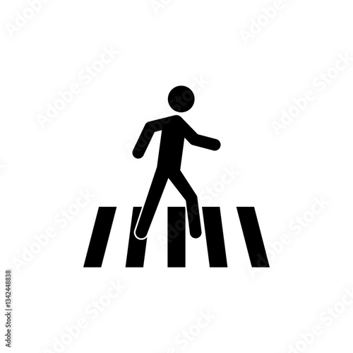 Silhouette sign of people crossing the road