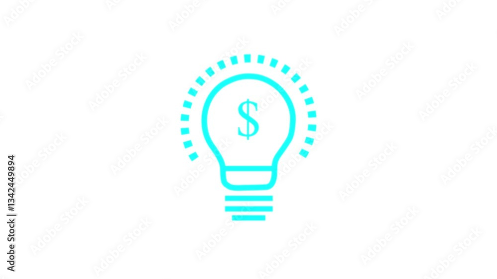 Saine Color glowing innovation idea icon isolated HD video motion graphic animation on white background... Saine Color glowing innovation idea icon isolated HD video motion graphic animation on white background...